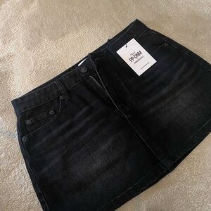 Black Denim Mini Skirt